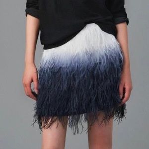 ZARA NWOT Ombré feather skirt